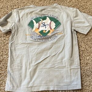 Southern Tide Boys Light Gray Short-Sleeve Baseball Graphic Tee